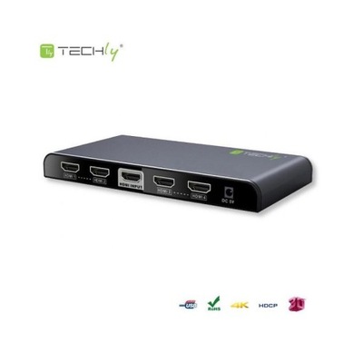Rozdzielacz / Splitter Techly AV HDMI 2.0 1/4 Ultra HD