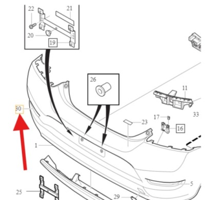 Отражатель бампера правый задняя volvo c30 2010- оригинальный номер 31283892 фото №1