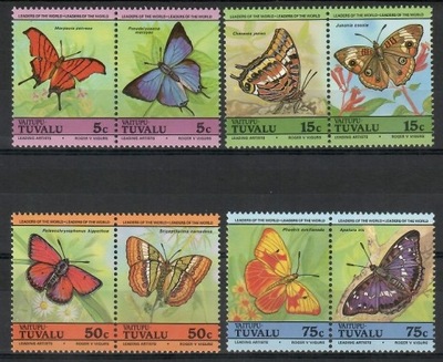 Motyle - Tuvalu 1985 Mi 45-52 Czyste **