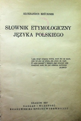 Słownik etymologiczny języka polskiego 1927 r.