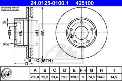 DISC BRAKE ATE - TEVES 24.0125-0100.1  