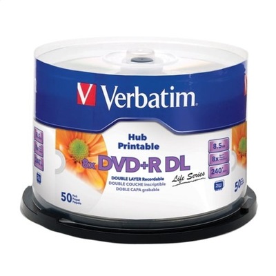 VERBATIM DVD+R DL 8,5GB 8X PRINTABLE DOUBLE LAYER CAKE*50 97693