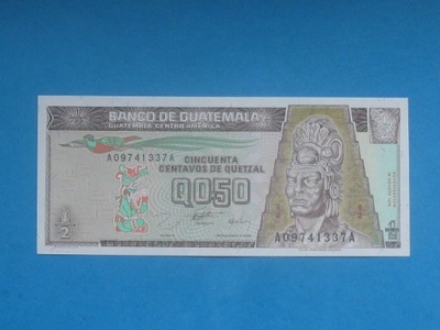 Gwatemala Banknot 1/2 Quetzal A-A 1996 UNC P-96a