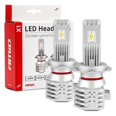 ЛАМПОЧКИ АВТОМОБІЛЬНИЙ LED (СВІТЛОДІОД) SERIA X1 H7 6500K CANBUS AMIO-02966