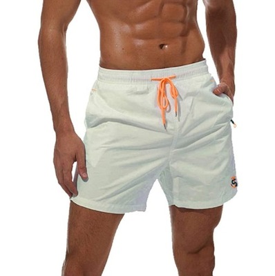 Pływackie męskie szorty na plażę rozmiar S biale