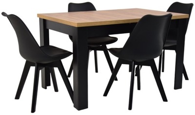 4 krzesła skandynawskie i stół rozkładany do 160cm