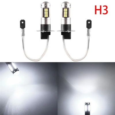 2 PIECES H3 4014 HIGH POWER 1200LM LED WHITE AUTO AUTO MGLA LAMPA~28178  