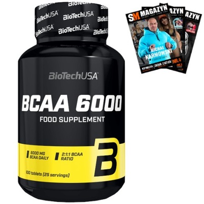 BIOTECH USA BCAA 6000 100 tab AMINOKWASY SIŁA MOC