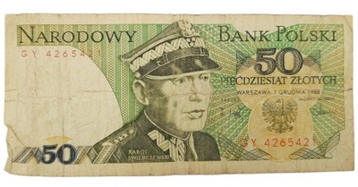 Stary Banknot kolekcjonerski Polska 50 zł 1988