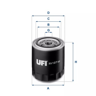 FILTRO ACEITES UFI 23.127.00  