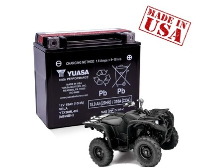 BATERÍA YUASA YTX20HL-BS 18,9AH 310A QUAD POLARIS GRIZZLY MADE IN EE.UU.  