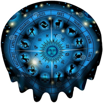 obrus Szary astrologiczny dwanaście znaków zodiaku