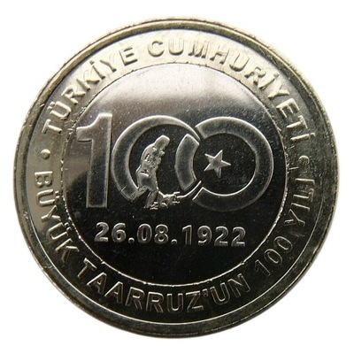 TURCJA 1 LIRA 2022 WIELKA OFENSYWA BIMETAL