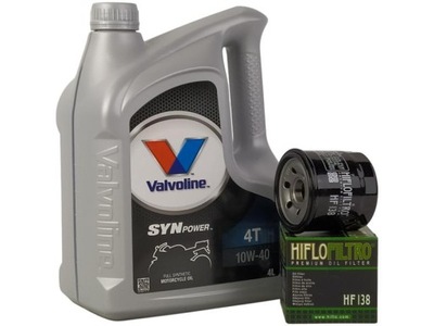 VALVOLINE SYNPOWER 4T 10W40 4L + FILTRO HF138  