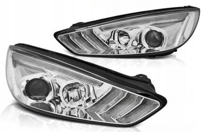 ФОНАРИ FORD FOCUS III MK3 15-18 CHROME ХОДОВЫЕ ОГНИ ДХО LED (СВЕТОДИОД ) DTS