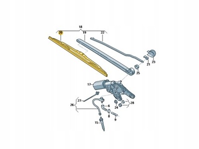 ORIGINAL LIMPIAPARABRISAS ESCOBILLAS PARTE TRASERA AUDI Q8 4M8955425D  