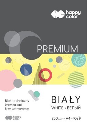 Blok techniczny biały HAPPY COLOR A4 Premium 250g