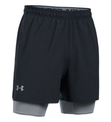 SPODENKI UNDER ARMOUR QUALIFIER 2-IN-1 SHORT MEN BLACK XXL