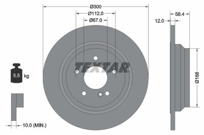 2X ДИСК ТОРМОЗНОЙ DB ЗАД W221 320CDI-500B 300X12 92176503