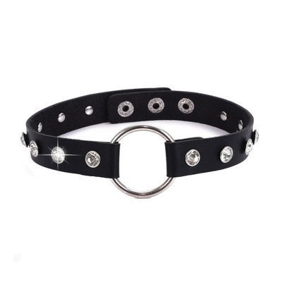 BDSM101U Skórzany naszyjnik Obroża CHOKER - Kółko