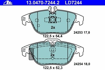 PADS BRAKE REAR MERCEDES C-KLASA W204 2007-  