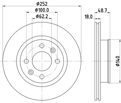 DISC BRAKE FRONT HELLA 8DD355116201  