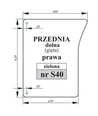 VENTANAS VERDE ACODILLADO PARTE DELANTERA PARTE INFERIOR DERECHA JOHN DEERE L78534 L 78534 L78536  