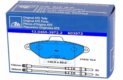 КОЛОДКИ ТОРМОЗНЫЕ ATE DO CITROEN XANTIA 2.1