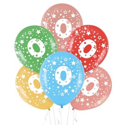 Komplet balonów urodzinowych z cyfrą 0