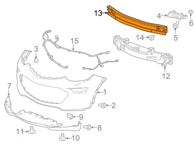 REINFORCER BUMPER CHEVROLET BOLT EV 17- NEW  