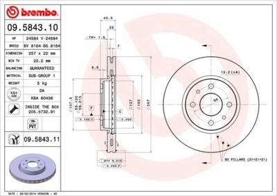 DISCO DE FRENADO PARTE DELANTERA UV FIAT STILO 01-  