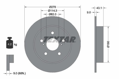 2X ДИСК ТОРМОЗНОЙ SUZUKI ЗАД SX4 06- 92222300