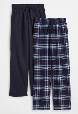 H&M 2-pak chłopięcych spodni flanelowych, piżamowych 146/152, 10-12l