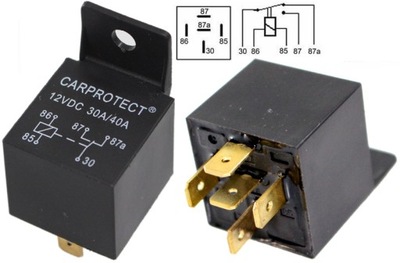 РЕЛЕ ZWIERNO-ROZWIERNY 12V 30/40A Z КРЕПЛЕНИЕ