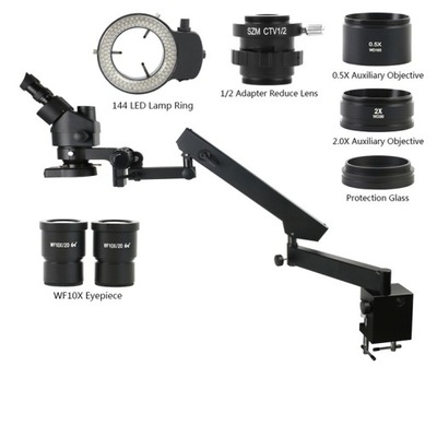 Konfokalny mikroskop stereoskopowy z ciągłym zoomem 7-45X, obiektyw pomocniczy 0,5X 2X
