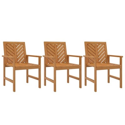 Ogrodowe krzesła stołowe, 3 szt., lite drewno ak