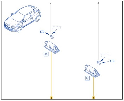 RENAULT CON 265108474R FARO TABLAS REJESTRACYJNEJ  