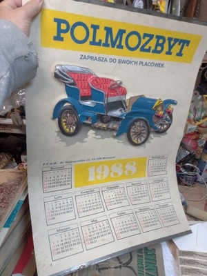 Stary Duży Kalendarz Polmozbyt 1988r Polmo