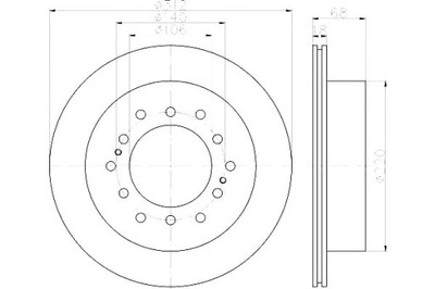 Hella тормозные диски тормозные 2szt toyota 4 runner 4.0 vv фото №1