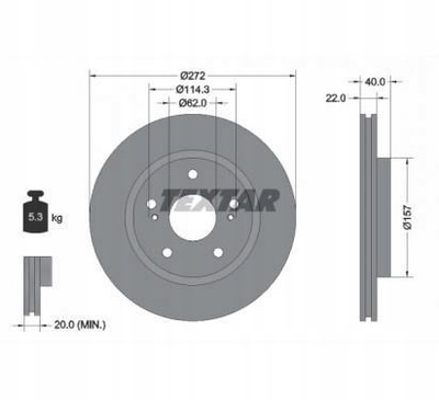 DISCO DE FRENADO TEXTAR 92289403 SUZUKI  