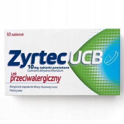 ZYRTEC UCB 10 mg alergia uczulenie 10 tabletek