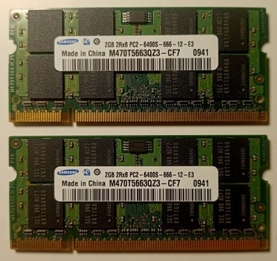 Pamięć RAM DDR2 Samsung M470T5663QZ3-CF7 2X2 GB