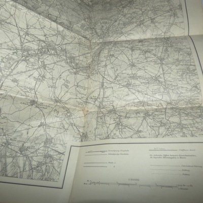 Mapa sztabowa 1917 teren Francji 6 Armia