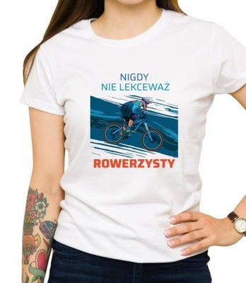 Koszulka nie lekceważ rowerzysty prezent rower XXL