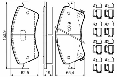 BOSCH ZAPATAS DE FRENADO PARTE DELANTERA Z CERRADURA TOYOTA AURIS COROLLA 1.33-1.8H  