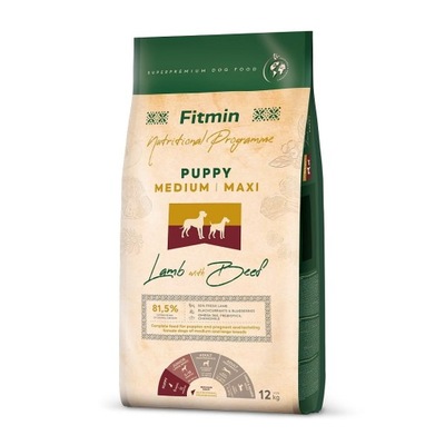 Fitmin dog medium maxi puppy lamb&beef 12kg