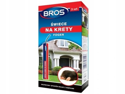 ŚWIECE DYMNE NA KRETY ODSTRASZACZ KRETÓW BROS 3SZT