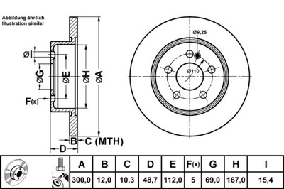 ATE DISCOS DE FRENADO 2SZT. PARTE TRASERA MERCEDES C A205 C C205 C T-MODEL S205  