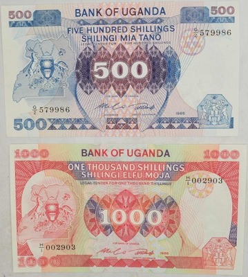 3.hc.Zest.Uganda, Banknoty 1986 szt.2, St.1