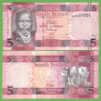 SUDAN POŁUDNIOWY 5 POUNDS 2015 P-11 UNC